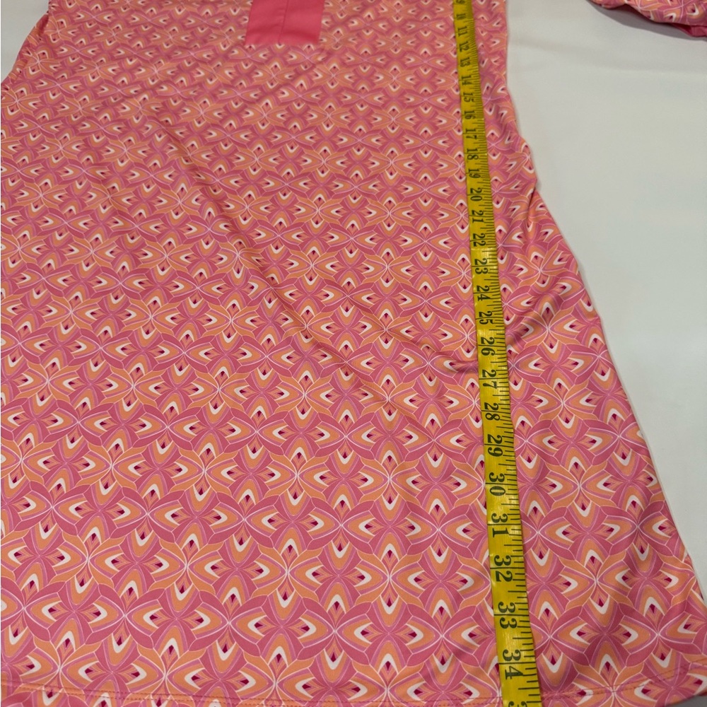 Cabana Life Pink Patterned Tunic Dress/swim coverup  with Solid Trim size large - Picture 10 of 14